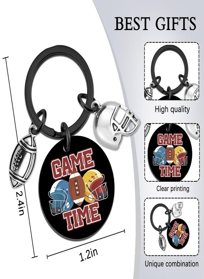 MOEXUKO Football Keychain Football Birthday Party Decorations Superbowl Party Decorations 2026 Footballs Gifts for Men Player Footballs Themed Gifts Game Time Keyring - Image 2